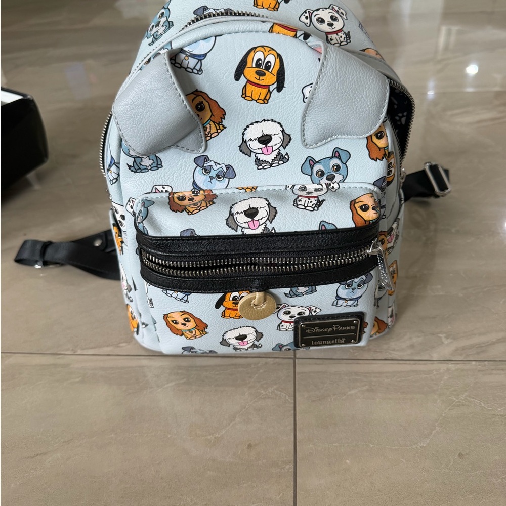 Loungefly Light Blue Dog Pattern Backpack - image 1